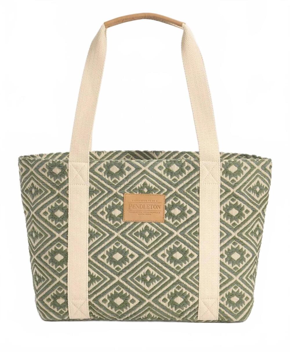 NEW PENDLETON women's bayside cotton tote in green